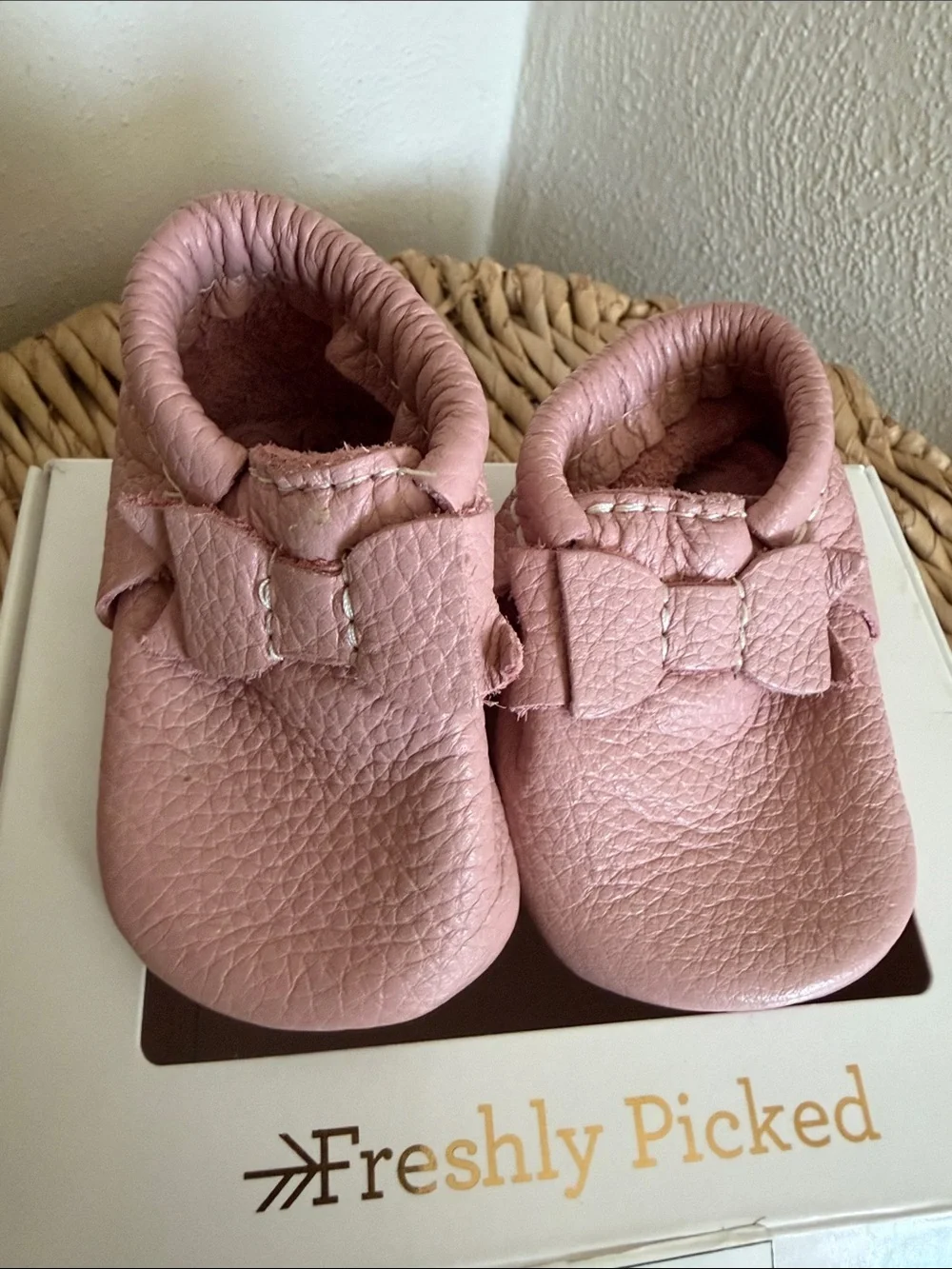 Freshly Picked Pink Tutu Bow Moccasins
